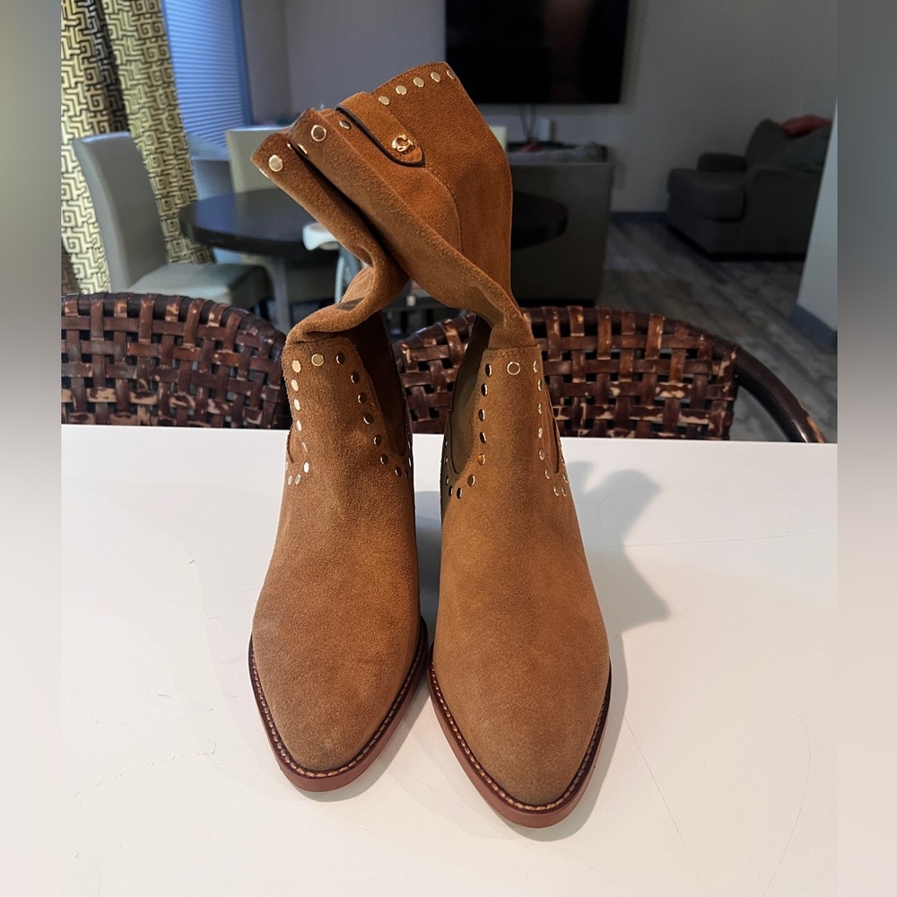 Coach Brown Suede studded boots